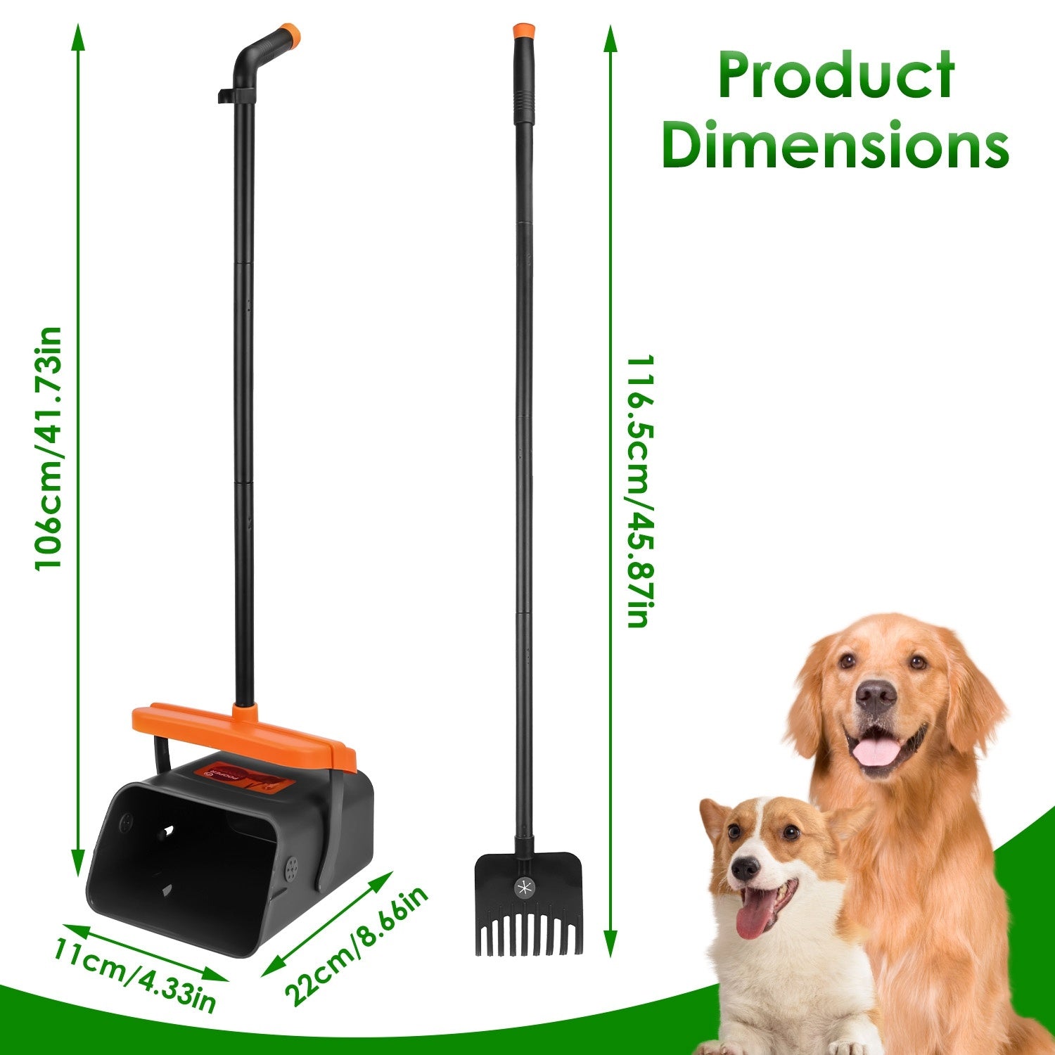 Pooper Scooper Set – Long Handle + 35 Bags
