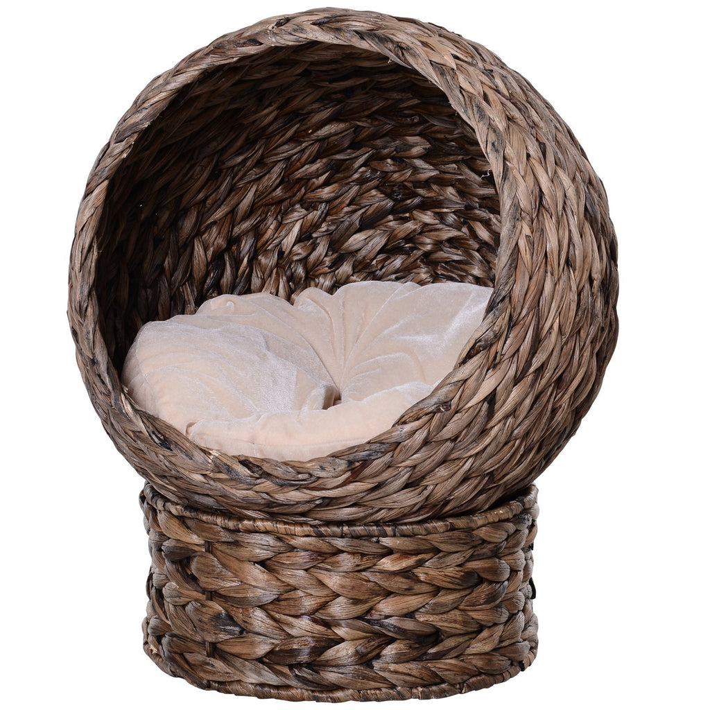 Handmade Wicker Cat Bed – Elevated Design with Cushion