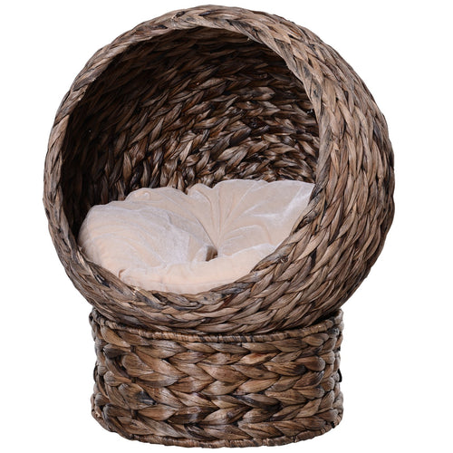 Handmade Wicker Cat Bed – Elevated Design with Cushion