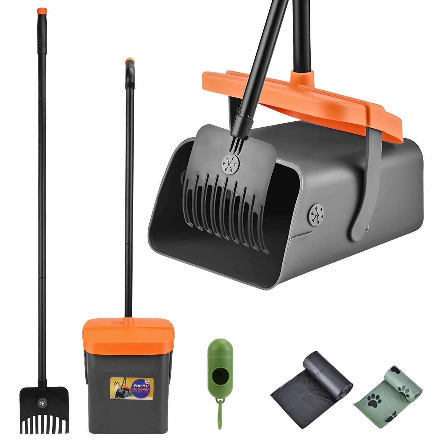 Pooper Scooper Set – Long Handle + 35 Bags