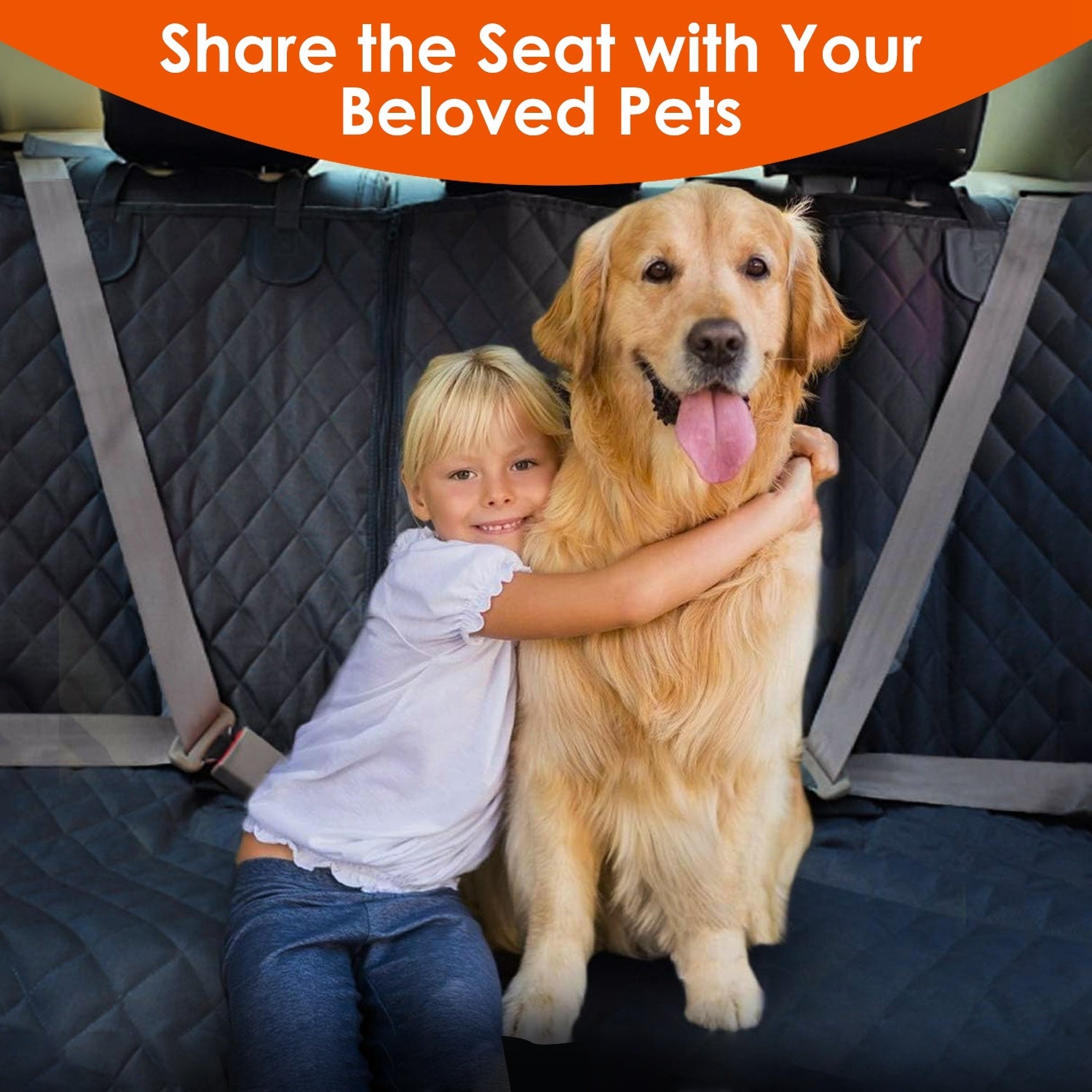 Waterproof Dog Car Seat Cover – Scratchproof Rear Protector with Safety Belt