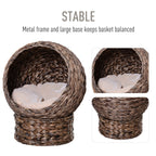 Handmade Wicker Cat Bed – Elevated Design with Cushion